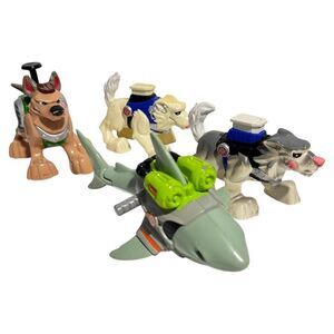 vintage 1999 4 pack Fisher Price Rescue Heroes Animals wolf buster‎ dog, shark
